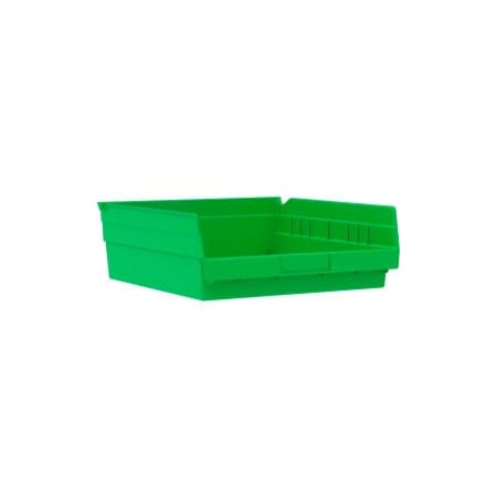 Akro-Mils Shelf Storage Bin, Plastic, Green, 12 PK 30170GREEN